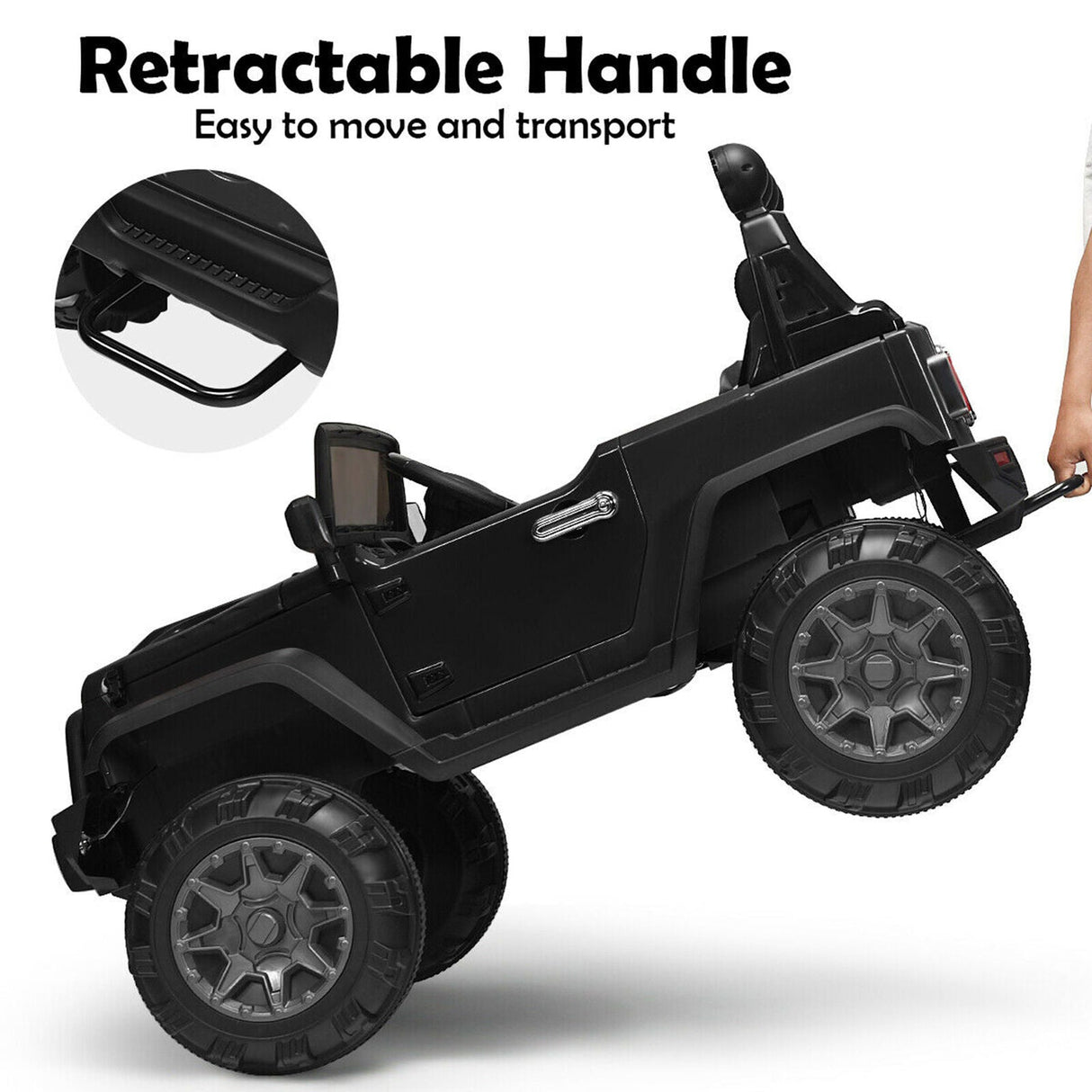 12V Electric Kids Ride-On Truck with MP3 and Remote Control - Black
