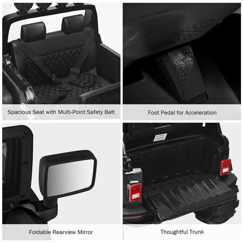 12V Electric Kids Ride-On Truck with MP3 and Remote Control - Black