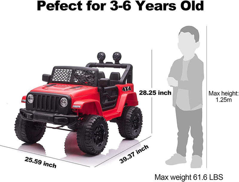 12V Electric Kids Ride On Truck with Remote Control and LED Lights