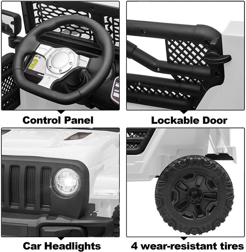 12V Electric Kids Ride On Truck with Remote Control and LED Lights