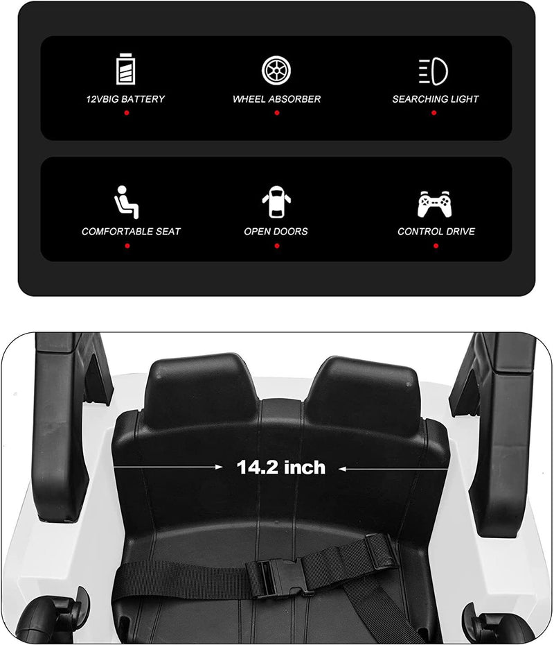 12V Electric Kids Ride On Truck with Remote Control and LED Lights