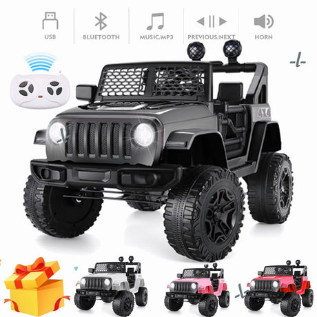 12V Electric Kids Ride on Truck with Remote Control, USB, LED Lights, and Music