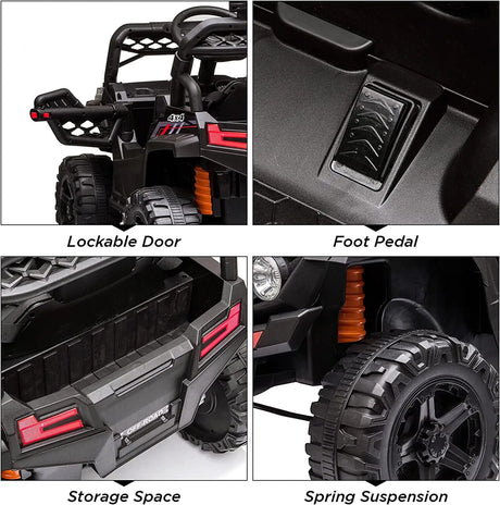 12V Electric Kids Truck Car with Remote Control, FM/LED Lights - Perfect Xmas Gift!