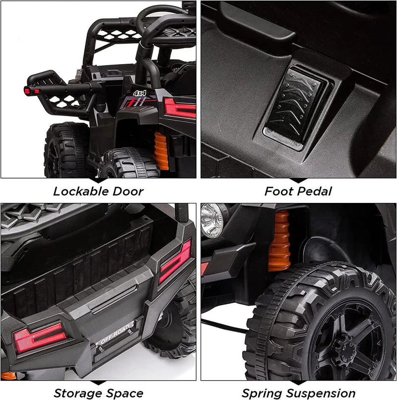 12V Electric Kids Truck Car with Remote Control, FM/LED Lights - Perfect Xmas Gift!