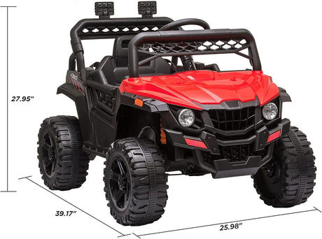 12V Electric Kids Truck Car with Remote Control, FM/LED Lights - Perfect Xmas Gift!