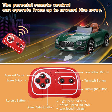 12V Battery Powered Bentley Style Kids Ride On Car with Remote Control