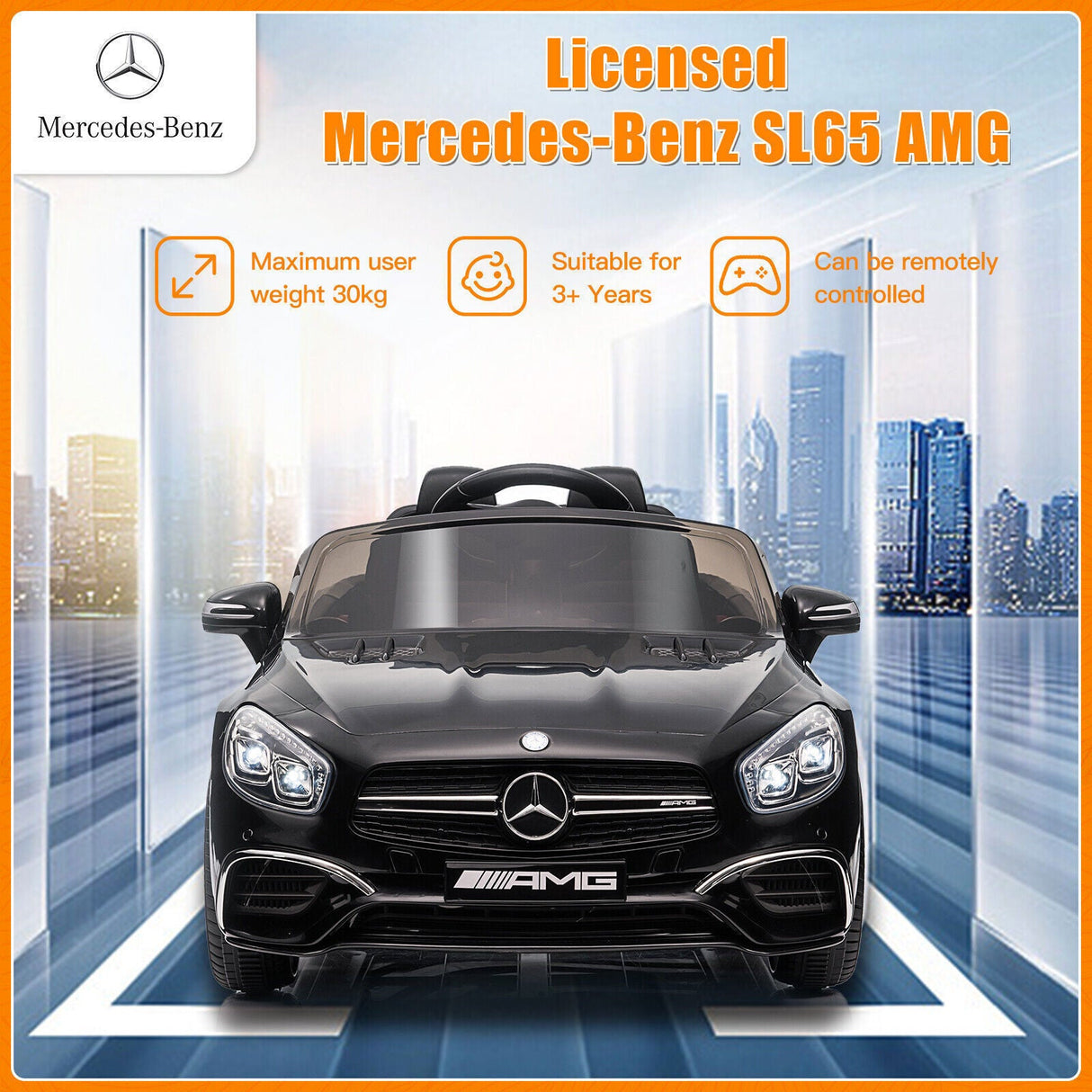 Licensed Mercedes Benz 12V Electric Ride On Car for Kids with Remote Control