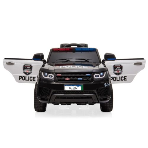 12V Electric Police Car Ride-On SUV for Kids with Remote Control - Black