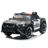 12V Electric Police Car Truck for Kids with 3 Speeds and Remote Control