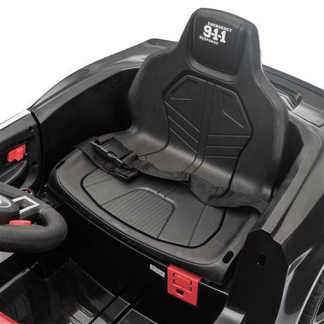 12V Electric Police Car Truck for Kids with 3 Speeds and Remote Control