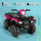12V Electric Ride-On ATV Toy Car with USB/MP3 for Kids Ages 3-6