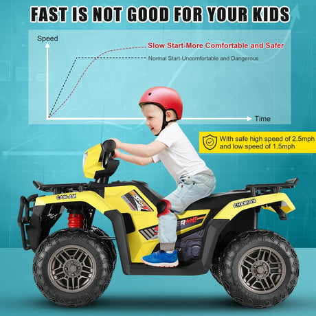 12V Electric Ride-On ATV Toy Car with USB/MP3 for Kids Ages 3-6