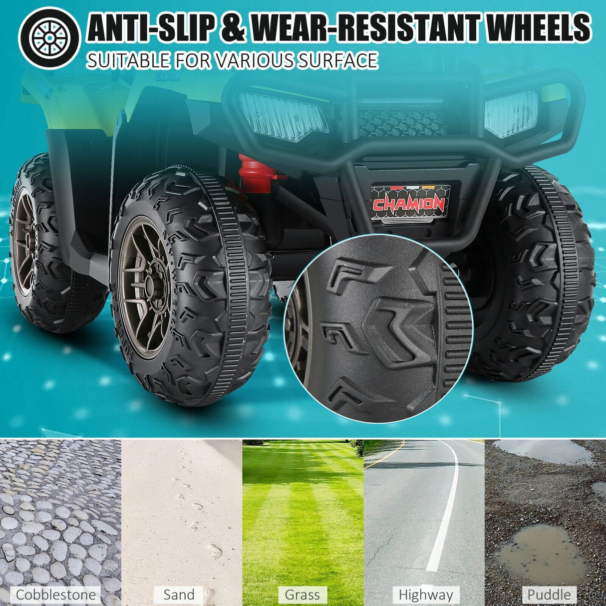 12V Electric Ride-On ATV Toy Car with USB/MP3 for Kids Ages 3-6