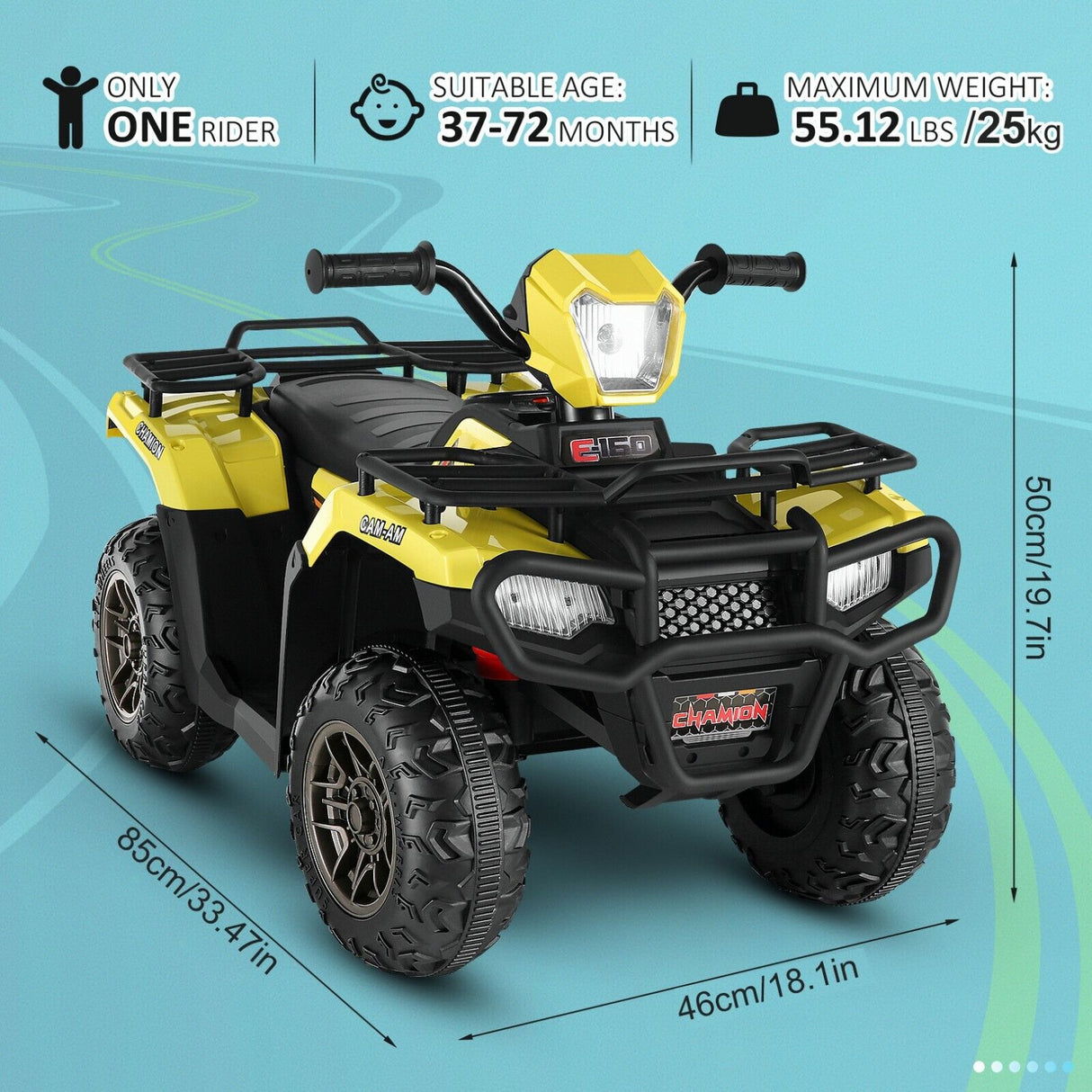 Electric ATV Ride-On Toy Car for Kids with USB/MP3, Suitable for Ages 3-6