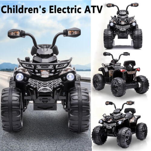 12V Electric Ride-On ATV Quad for Kids with LED Lights, Music, and USB