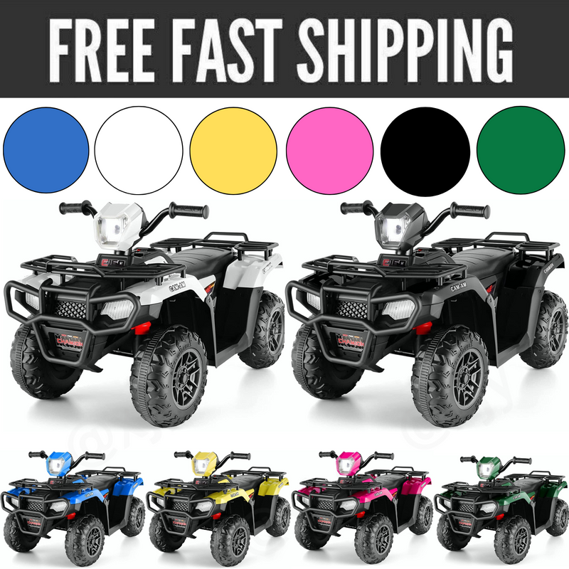 12V Electric Ride-On ATV Toy Car with USB/MP3, 4 Wheels for Kids Ages 3-6