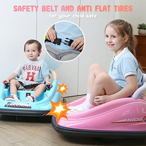 12V Electric Ride On Bumper Car for Toddlers with 2 Driv...