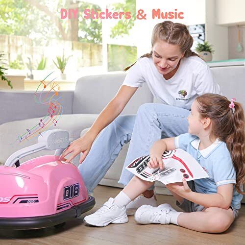 12V Electric Ride On Bumper Car for Toddlers with 2 Driv...