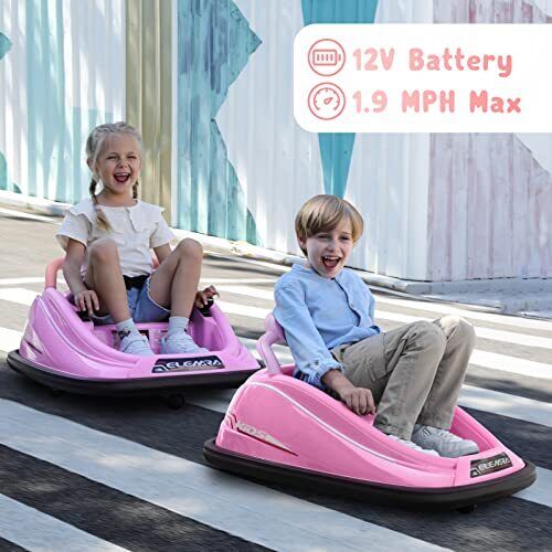 12V Electric Ride On Bumper Car for Toddlers with 2 Driv...