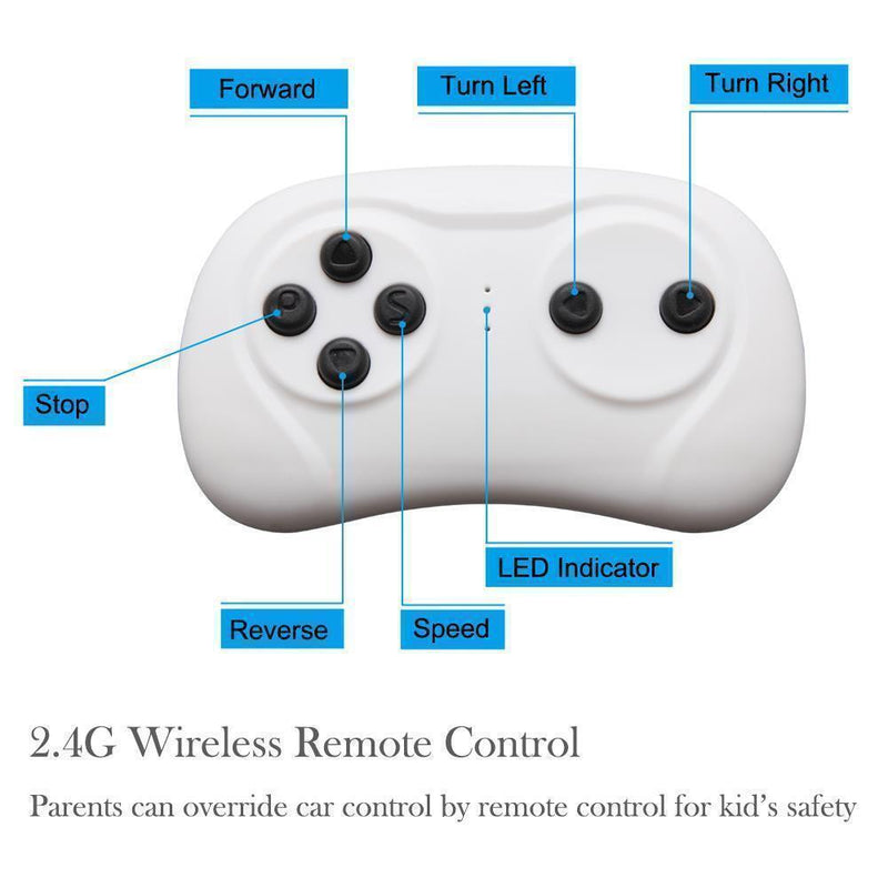 12V Electric Ride On Car for Kids with 4 Wheels, 3 Speeds, and Remote Control