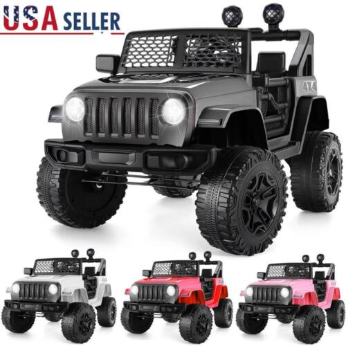 12V Electric Ride-On Car for Kids with Music, LED Lights, and Remote Control