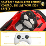 12V Electric Ride-On Car for Kids with Remote Control, LED Lights, and 2 Speed Options - Perfect Gift for Children