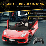 12V Electric Ride-On Car for Kids with Remote Control, LED Lights, and 2 Speed Options - Perfect Gift for Children