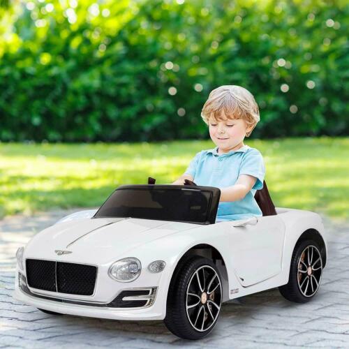 12V Electric Ride-On Car for Kids with Remote Control, LED Lights, and MP3 Player - Bentley Style in White