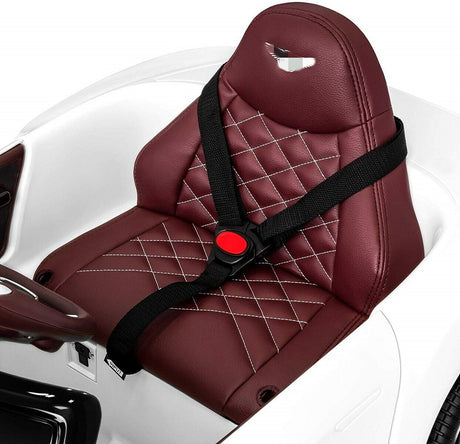 12V Electric Ride-On Car for Kids with Remote Control, LED Lights, and MP3 Player - Bentley Style in White