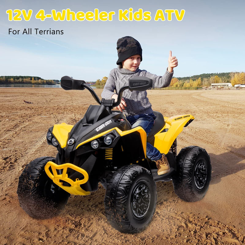 12V Electric Ride-On Car for Kids with Remote Control, LED Lights, and Music