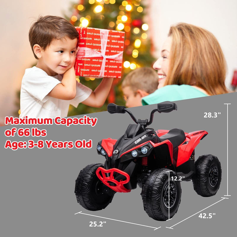 12V Electric Ride-On Car for Kids with Remote Control, LED Lights, and Music