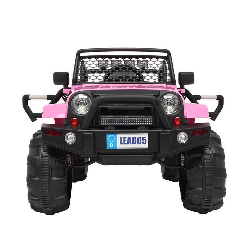 12V Electric Ride-On Car for Kids with Remote Control, MP3 Player, and LED Lights in Pink