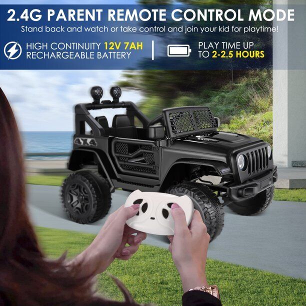 12V Electric Ride-On Car for Kids with Remote Control, MP3 Player, and LED Lights - Perfect Gift Toy