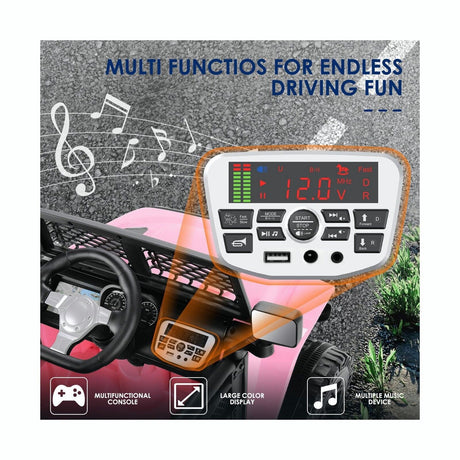 12V Electric Ride-On Car for Kids with Remote Control, MP3 Player, and LED Lights - Perfect Gift Toy