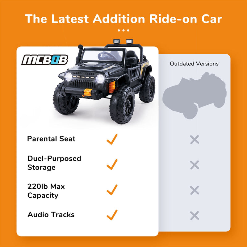 Premium 12V Ride-On Truck for Kids with Parental Remote Control, LED Lights, and 3 Speed Options