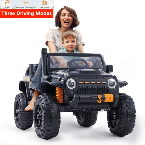 12V Electric Parent-Child Ride On Truck with Remote Control - 2 Seater Kids Car