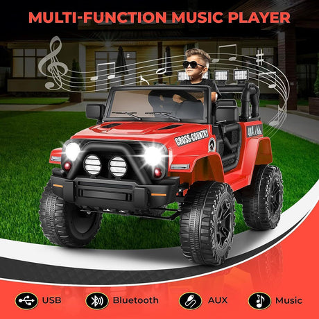 12V Remote Control Truck Toy for Kids - Electric Ride On Car with 4 Wheels