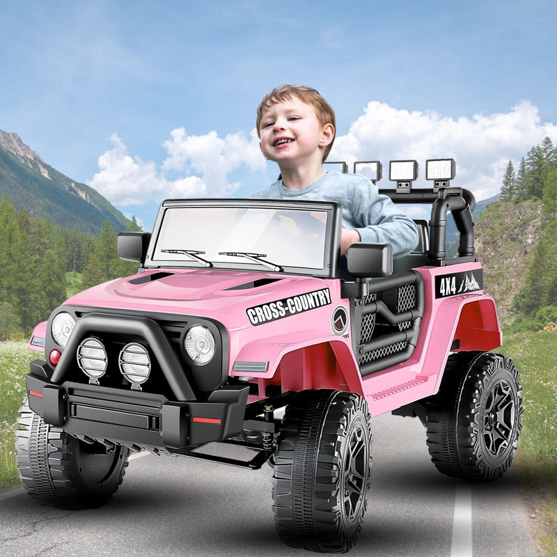 12V Electric Ride-On Car for Kids with Spring Suspension, MP3/USB/AUX, and Remote Control - 3 Speed Options