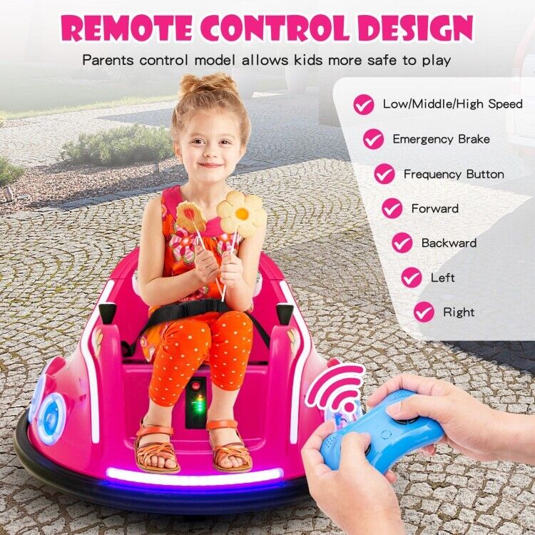 12V Electric Ride On Car for Toddlers with Remote Control and Flashing LED Lights - Perfect Gift for Little Drivers