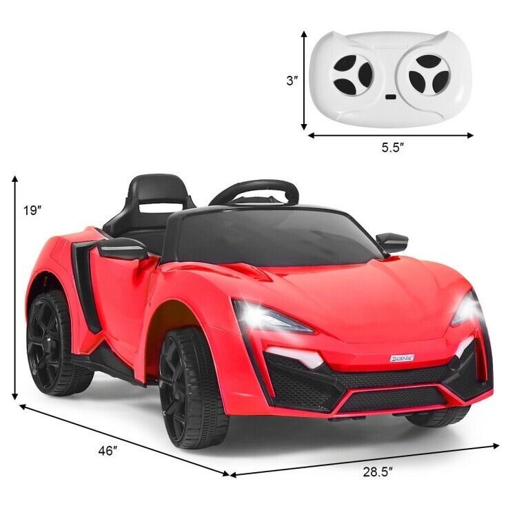 12V Electric Ride-On Car for Toddlers with Remote Control and Lights