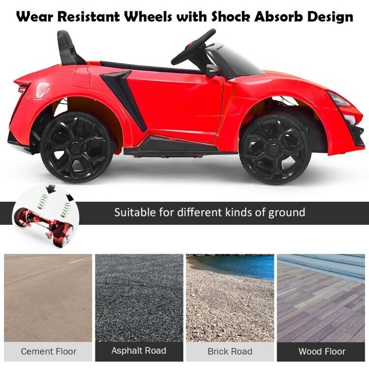 12V Electric Ride-On Car for Toddlers with Remote Control and Lights