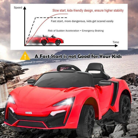 12V Electric Ride-On Car for Toddlers with Remote Control and Lights
