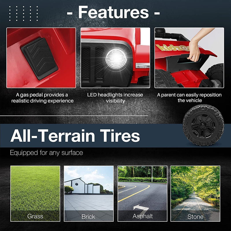 12V Electric Ride-On Car/Truck for Kids with MP3 Music and Remote Control