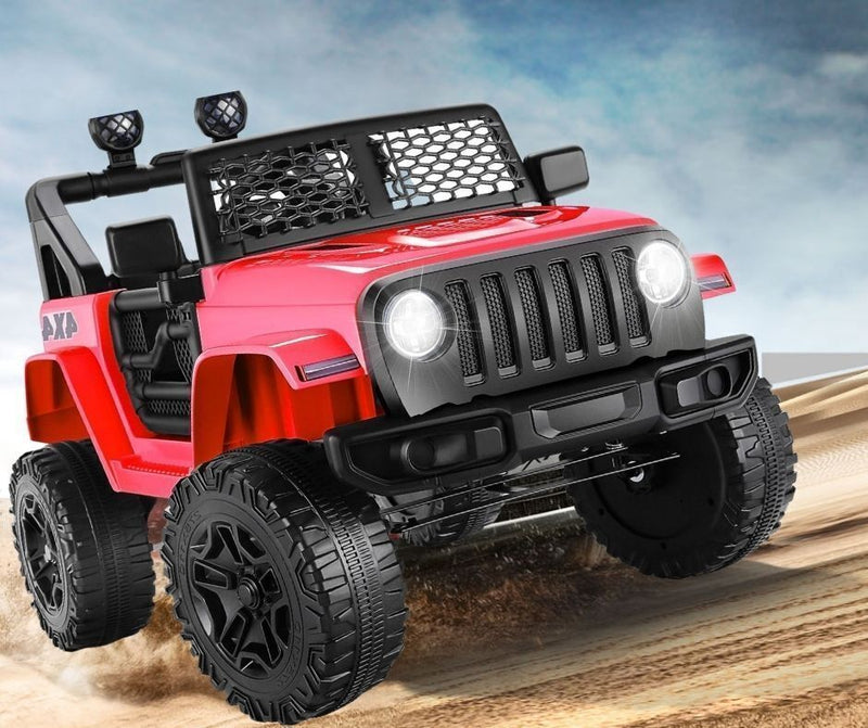 12V Kids Electric Ride-On Jeep Car with Remote Control, Bluetooth, LED Lights, and MP3 Player