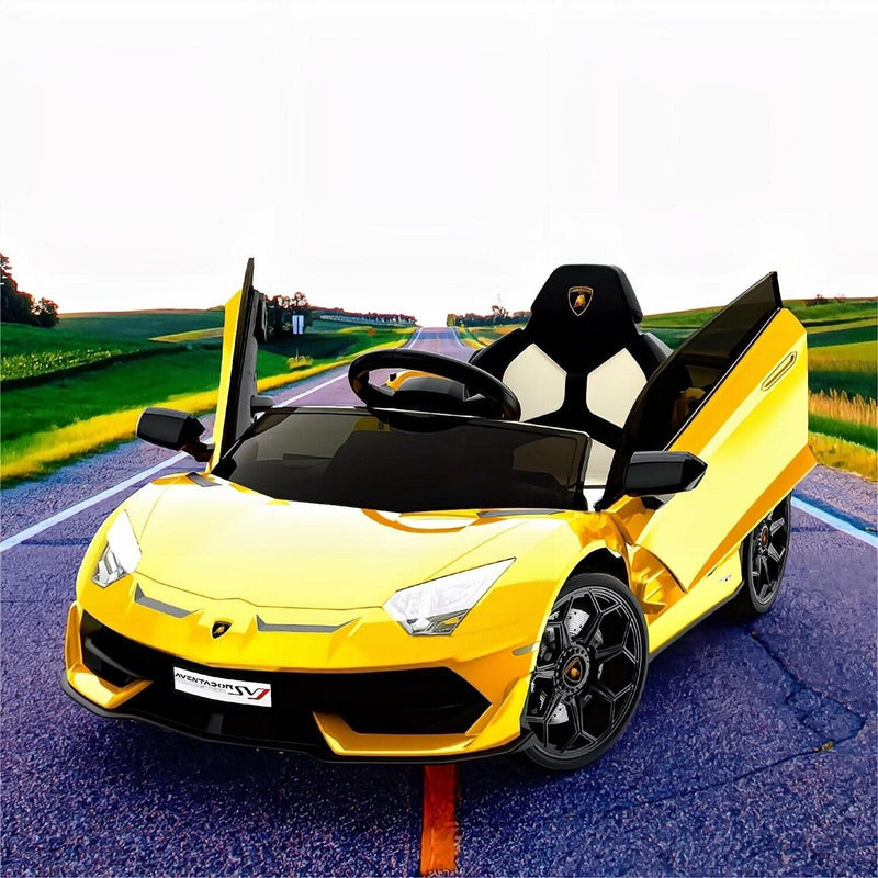 12V Electric Sports Car for Kids - Yellow Ride-On with Remote Control