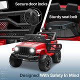 12V Electric Ride On Cars for Kids with Remote Control, MP3 Player, LED Lights, and USB