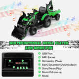12V Electric Ride-On Excavator Bulldozer with Trailer for Kids - Remote Control Included
