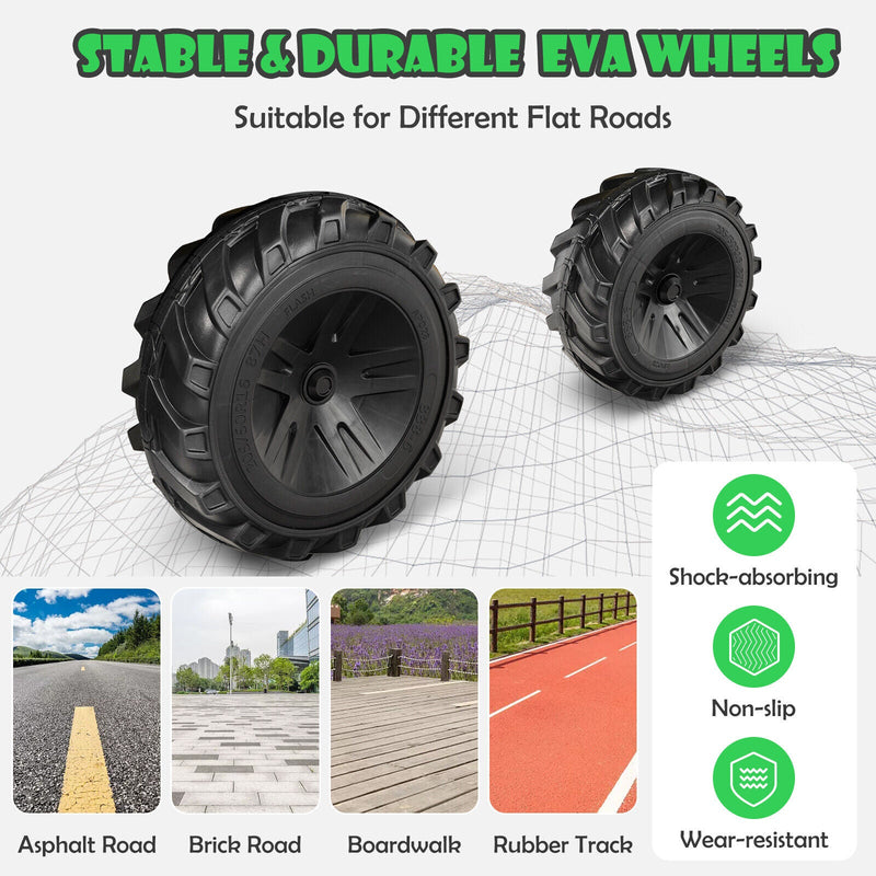 Yellow 12V Electric Ride-On Excavator Bulldozer Rubber Tires with Trailer for Kids - Remote Control Included