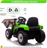 12V Electric Ride-On Excavator for Kids with Bluetooth and 3 Speeds