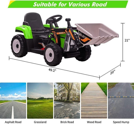 12V Electric Ride-On Excavator for Kids with Bluetooth and 3 Speeds